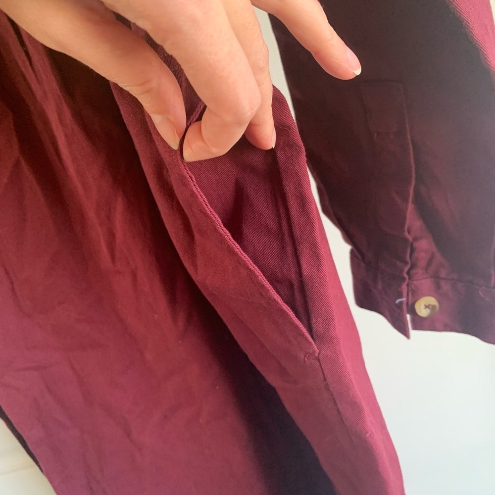 Denimmoves 100 percent cotton Burgundy Button-Up Dress - Picture 5 of 7
